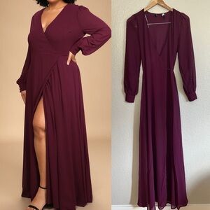 NWOT My Whole Heart Plum Long Sleeve Wrap Dress